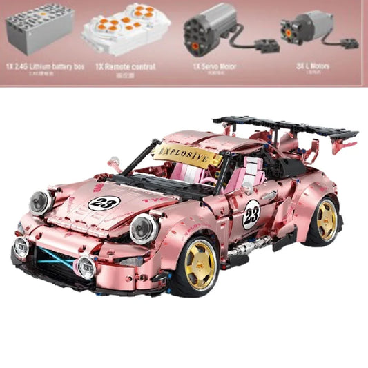 Tech Motorized RC Porsche 911 RWB Supercar Bricks Toy T5036A