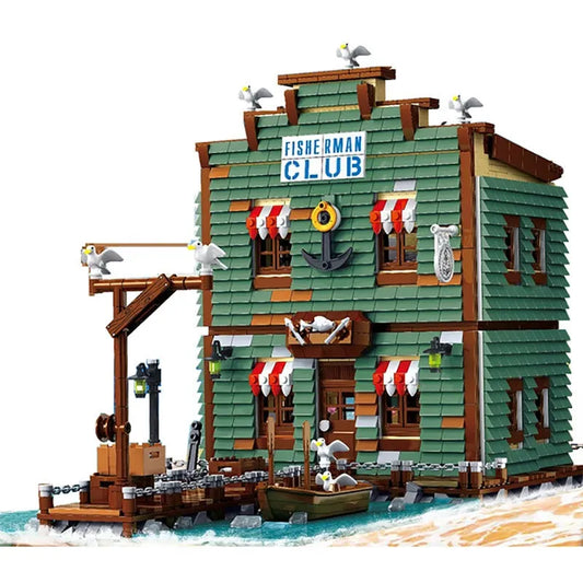 MOC City Street Expert Fisherman Club House Bricks Toy 30107