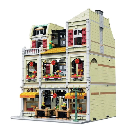 MOC Street Expert City Pizza House Bricks Toy 10202