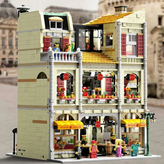 MOC Street Expert City Pizza House Bricks Toy 10202