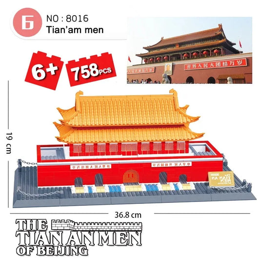 Architecture MOC TIANANMEN Of Beijing Bricks Toy 8016