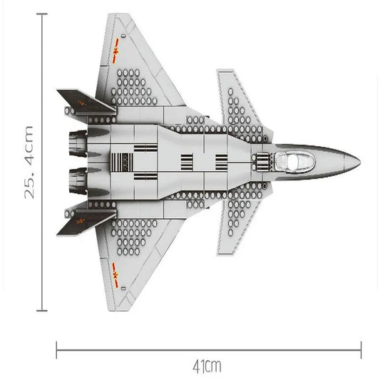 MOC Military J20 Stealth Fighter Plane Bricks Kids Toys