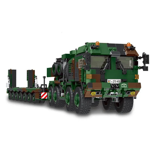 MOC WW2 Military Tank Transporter Vehicle Bricks Toys